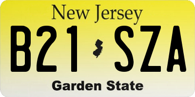 NJ license plate B21SZA