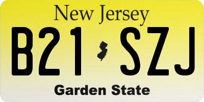 NJ license plate B21SZJ