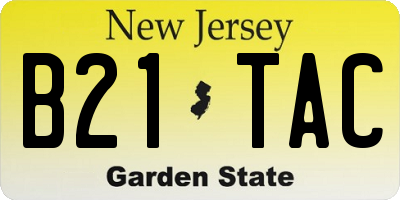 NJ license plate B21TAC