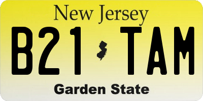 NJ license plate B21TAM