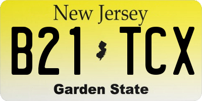 NJ license plate B21TCX