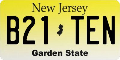 NJ license plate B21TEN
