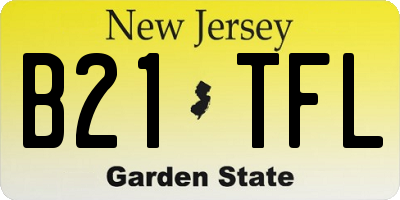 NJ license plate B21TFL