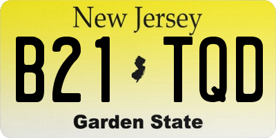 NJ license plate B21TQD
