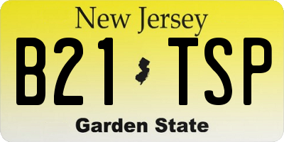 NJ license plate B21TSP