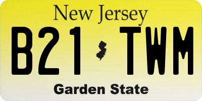 NJ license plate B21TWM
