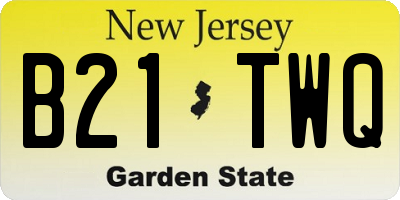 NJ license plate B21TWQ
