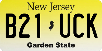 NJ license plate B21UCK