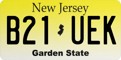 NJ license plate B21UEK