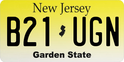 NJ license plate B21UGN