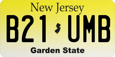 NJ license plate B21UMB