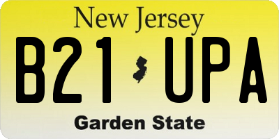 NJ license plate B21UPA