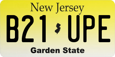 NJ license plate B21UPE