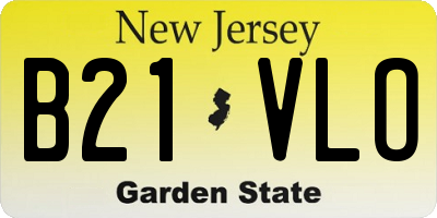 NJ license plate B21VLO