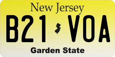 NJ license plate B21VOA