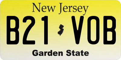 NJ license plate B21VOB