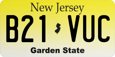 NJ license plate B21VUC