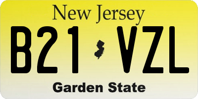NJ license plate B21VZL
