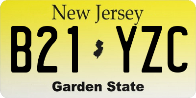 NJ license plate B21YZC