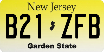 NJ license plate B21ZFB