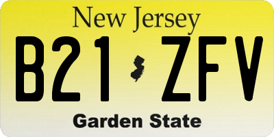 NJ license plate B21ZFV