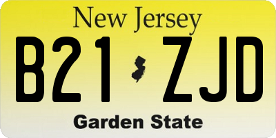 NJ license plate B21ZJD