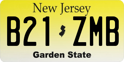 NJ license plate B21ZMB