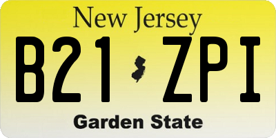 NJ license plate B21ZPI