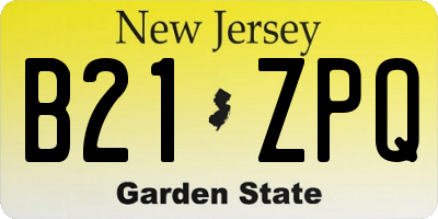 NJ license plate B21ZPQ