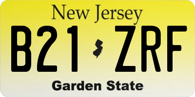 NJ license plate B21ZRF
