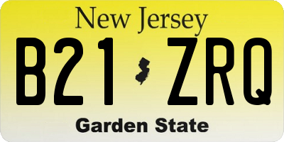 NJ license plate B21ZRQ