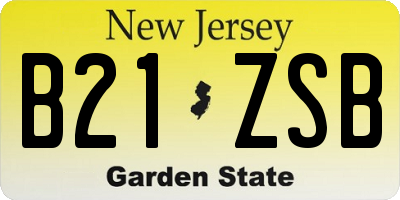 NJ license plate B21ZSB