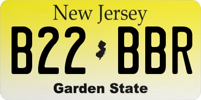 NJ license plate B22BBR