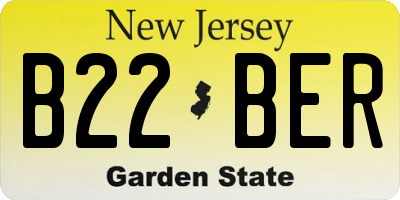 NJ license plate B22BER