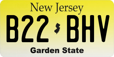 NJ license plate B22BHV