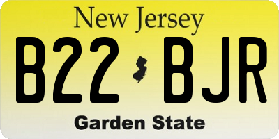 NJ license plate B22BJR