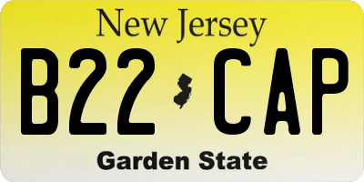 NJ license plate B22CAP