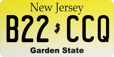 NJ license plate B22CCQ