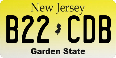 NJ license plate B22CDB
