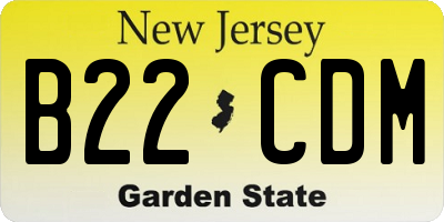 NJ license plate B22CDM
