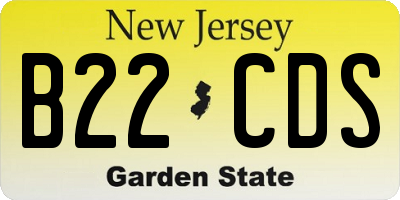 NJ license plate B22CDS