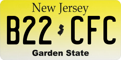 NJ license plate B22CFC