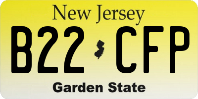 NJ license plate B22CFP