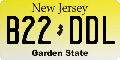 NJ license plate B22DDL