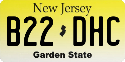 NJ license plate B22DHC