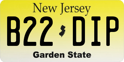 NJ license plate B22DIP