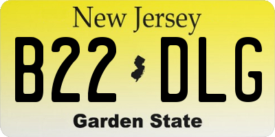NJ license plate B22DLG