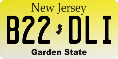 NJ license plate B22DLI