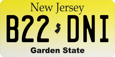 NJ license plate B22DNI