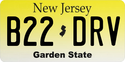 NJ license plate B22DRV